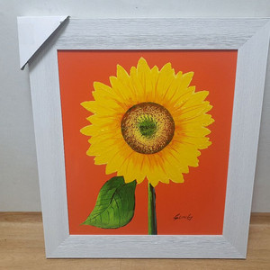 해바라기 유화 액자 그림 이미지