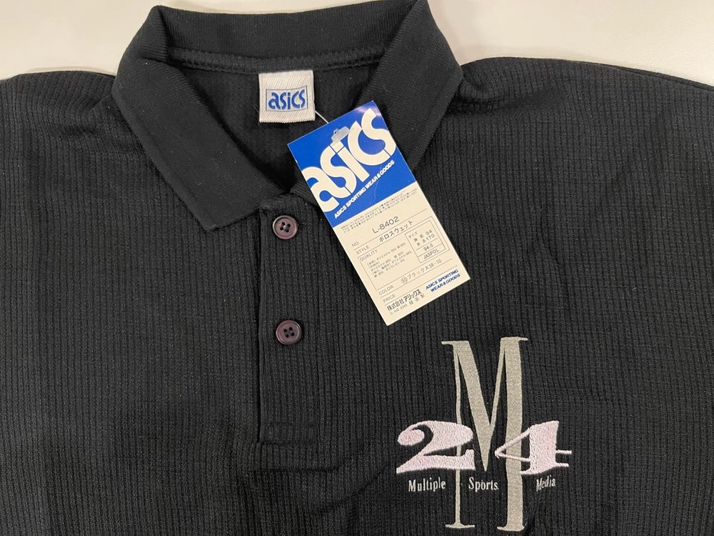 아식스 빈티지 90s 폴로 셔츠 올드 ASICS OLD 1990 블랙 M 이미지