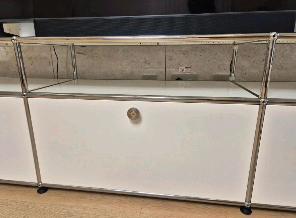 usm haller 3단2칸 화이트 거실장 이미지