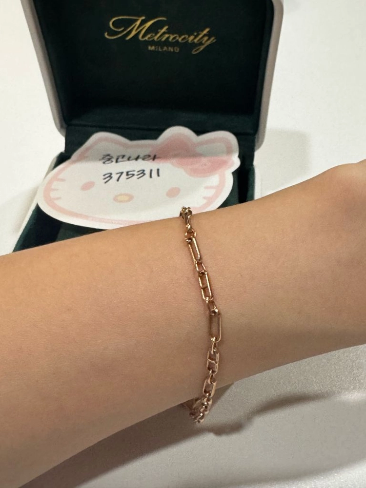 14k 로즈골드 클립팔찌 이미지