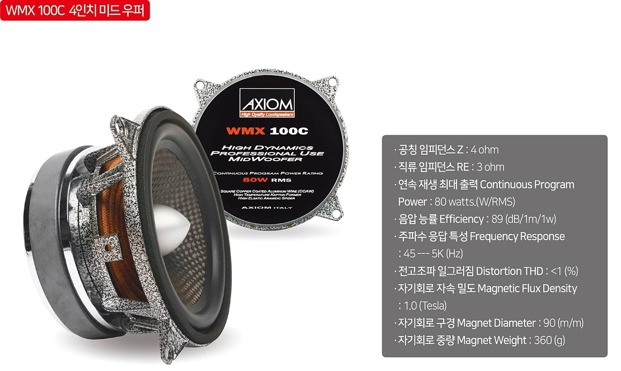 AXIOM WMX100C 4인치 미드레인지 스피커 이미지