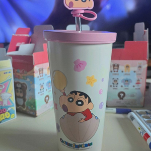 정품 짱구 스테인레스 보온병 텀블러 이미지