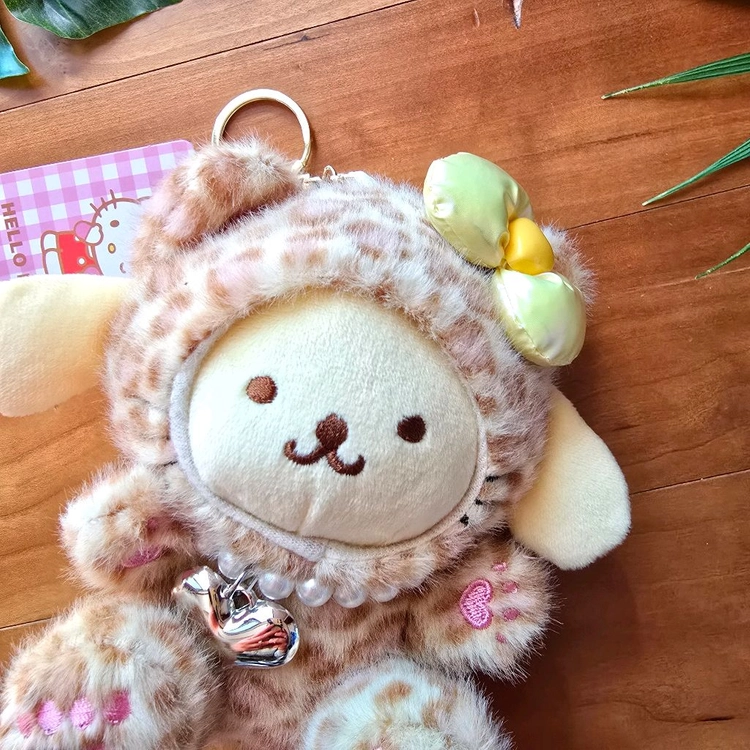 (새상품) 산리오 폼폼푸린 레오파드 인형 키링 이미지