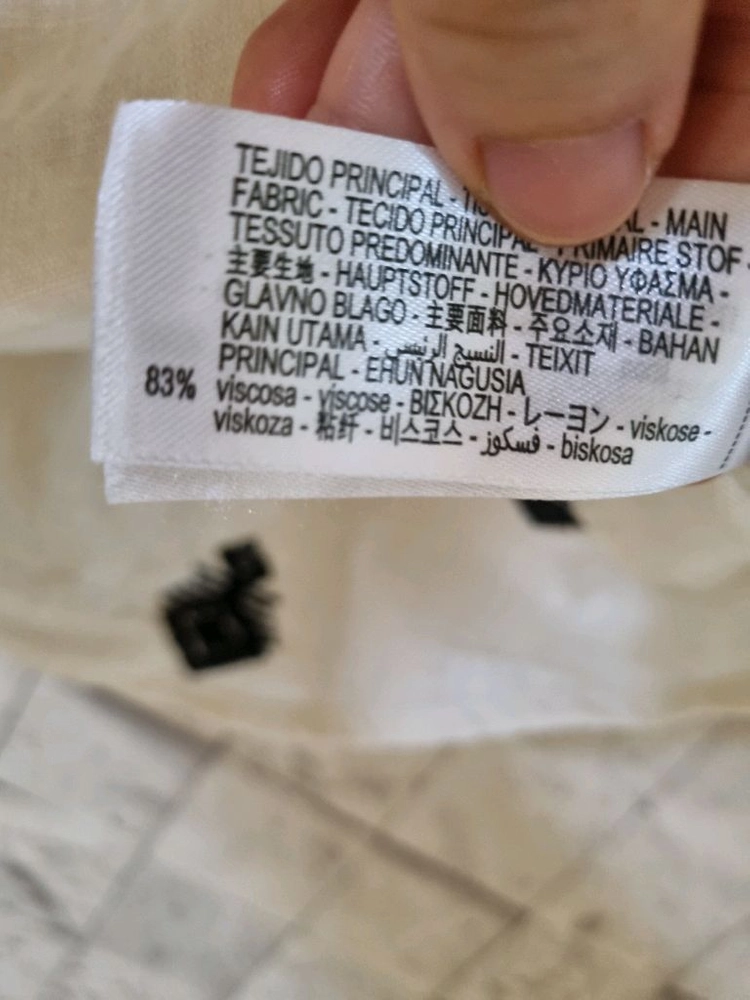 자라 비스코스 린넨 크림색 남방 블라우스 이미지