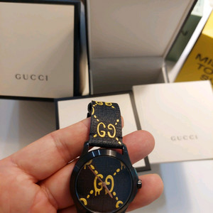 구찌 고스트 G타임리스 gg패턴 블랙 38mm 이미지