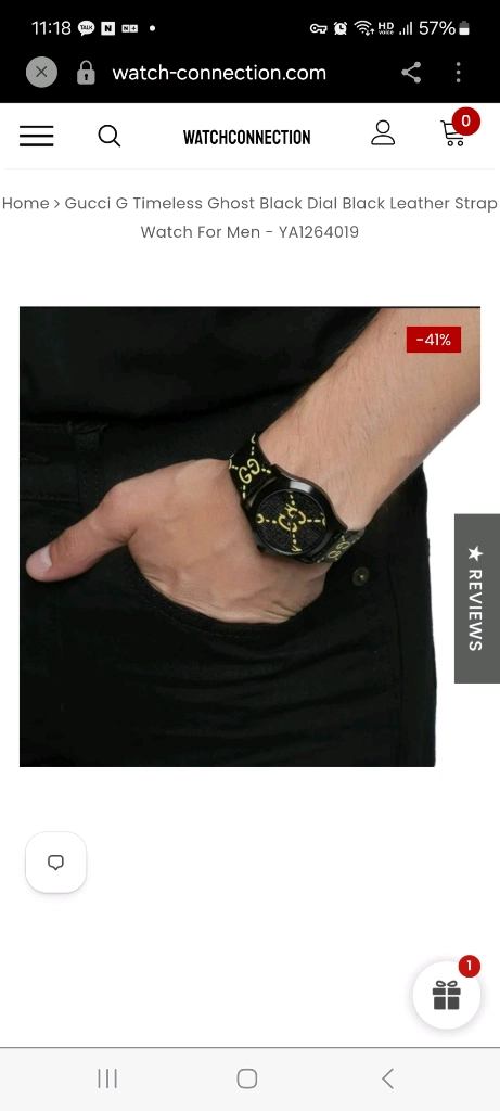 구찌 고스트 G타임리스 gg패턴 블랙 38mm 이미지