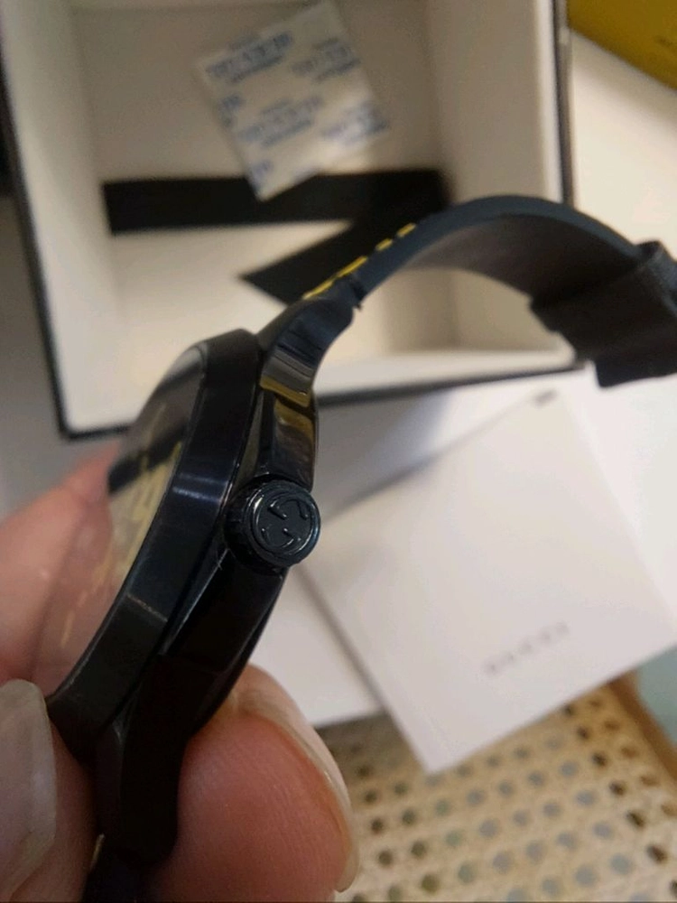 구찌 고스트 G타임리스 gg패턴 블랙 38mm 이미지