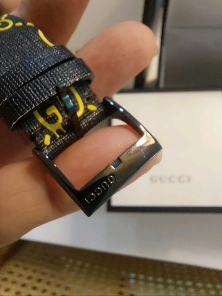 구찌 고스트 G타임리스 gg패턴 블랙 38mm 이미지
