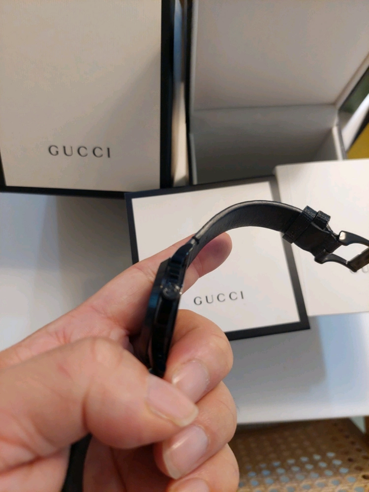 구찌 고스트 G타임리스 gg패턴 블랙 38mm 이미지