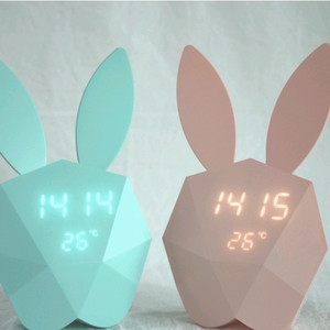 새상품) LED 알람시계 무드등 시계 인테리어 시계(핑크) 이미지