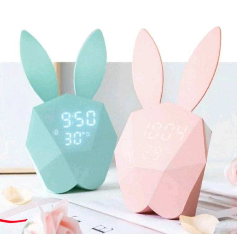 새상품) LED 알람시계 무드등 시계 인테리어 시계(핑크) 이미지