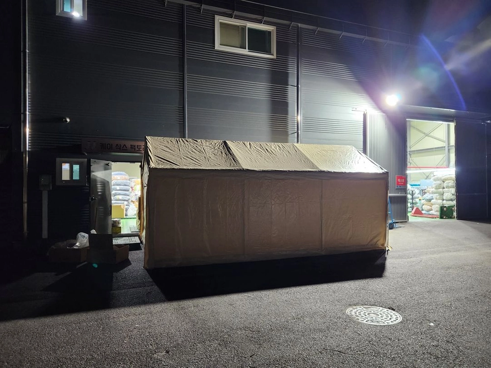 몽골텐트 캠핑 차량용 주차장 이동식 간이 창고 조립식창고 천막창고 이미지