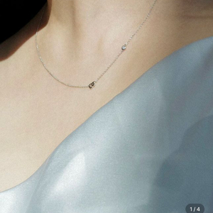 소뉴 14k 이니셜 베젤 다이아몬드 목걸이 이미지