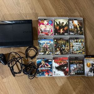 PS3 슈퍼슬림 본체 + 게임 타이틀 9종 이미지