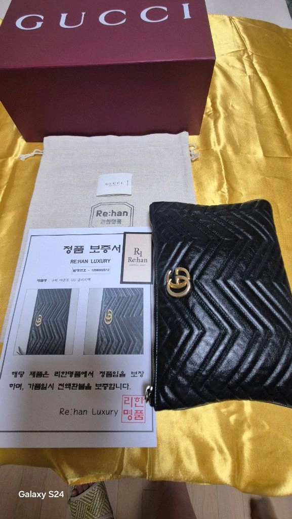 구찌 GG 마몽 하트 클러치백 이미지
