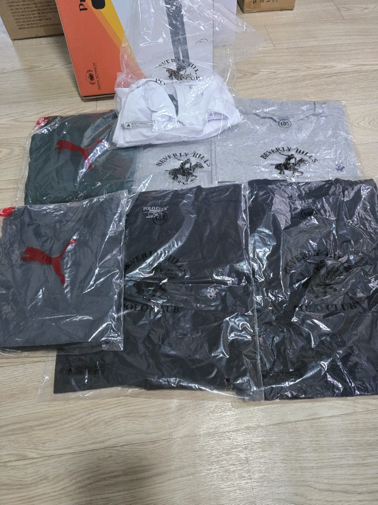 xl,새상품 남성반팔티 퓨마+폴로클럽 7 세트 일괄드림105 이미지