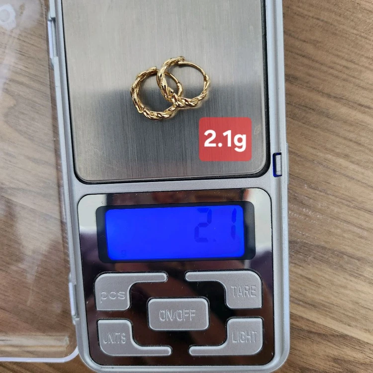 14k 옐로골드 크로와상 귀걸이 이미지