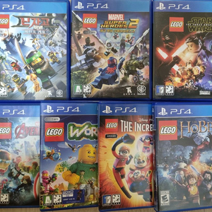 PS4 레고 게임 7장 일괄(닌자고,마블슈퍼히어로즈2,스타워즈,어벤저스,월드,인크레더블,호빗) 이미지