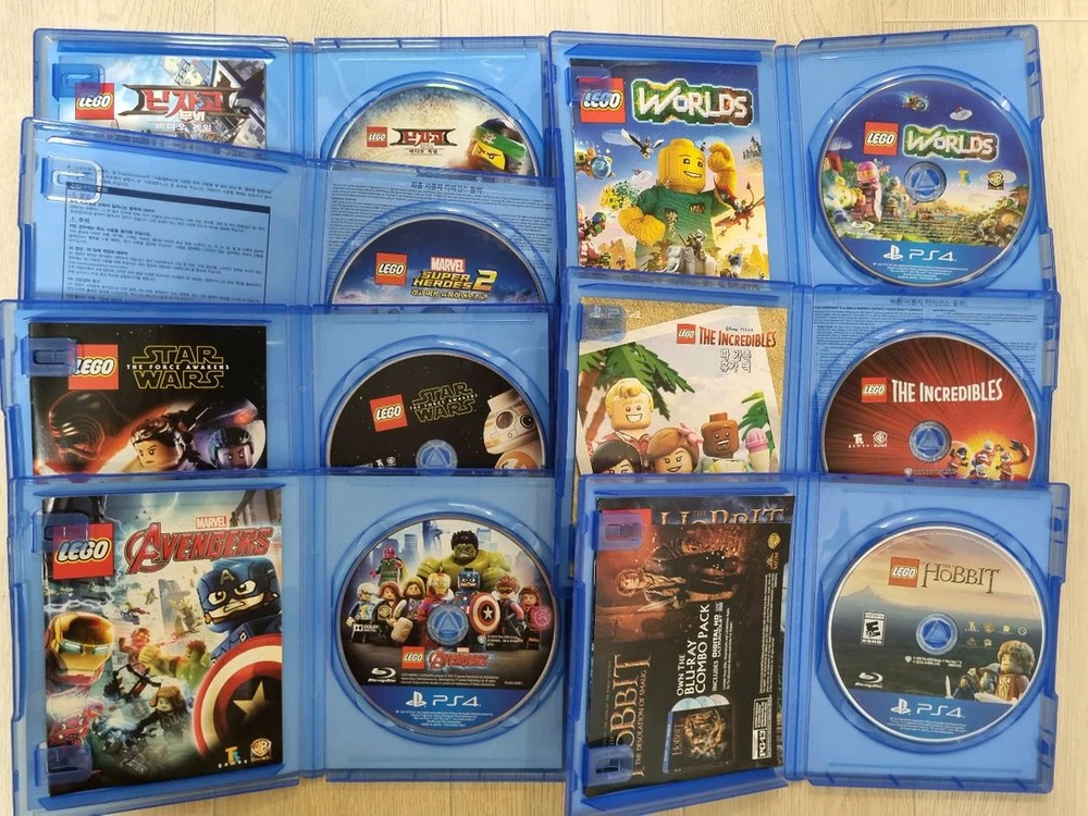 PS4 레고 게임 7장 일괄(닌자고,마블슈퍼히어로즈2,스타워즈,어벤저스,월드,인크레더블,호빗) 이미지