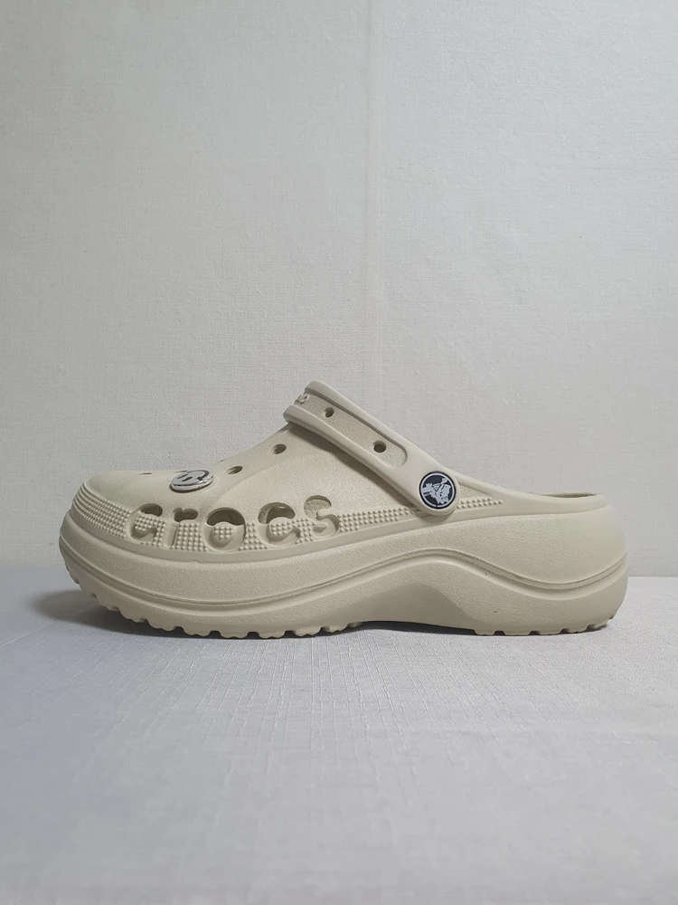 240mm 크록스 바야 플랫폼 클로그 아이보리 베이지 이미지