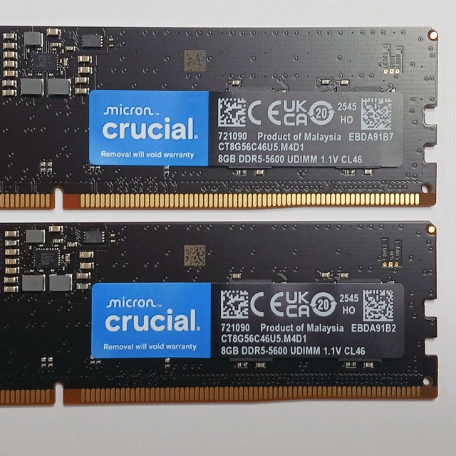 신품미사용 DDR5 8G 마이크론 2개 팝니다 이미지
