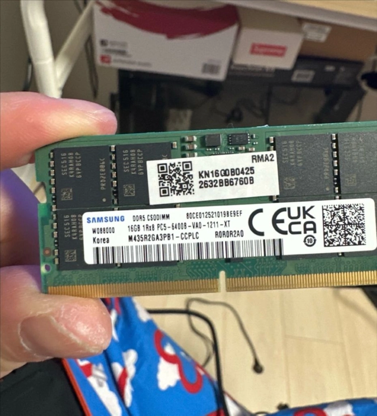 노트북램 삼성 DDR5 16GB 6400MHz 2개 단순테스트(장당가격) - 안심되는 중고거래