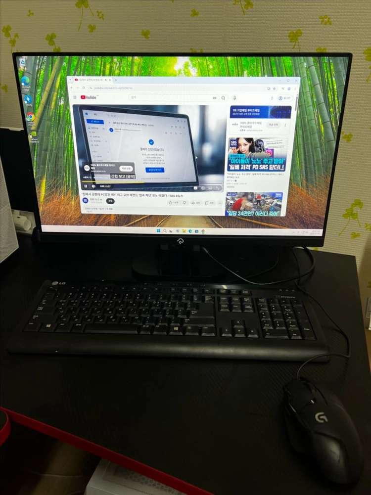PC 풀세트 판매( 컴퓨터 + 24인치 스피커내장모니터 + 키보드 + 로지텍 마우스) 이미지
