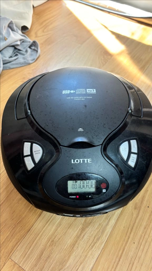롯데 cd mp3라디오 플레이어 정상작동 안테나만분실 이미지