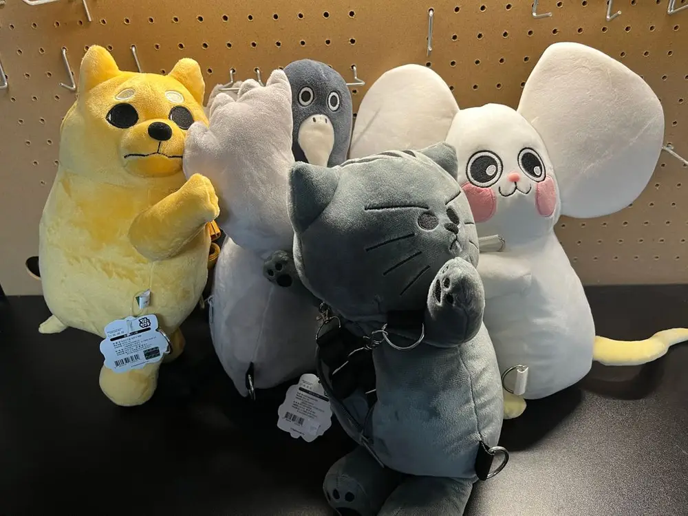 짐승친구들 짐친 새대갈 땅땅이 슘당이 현식이 백팩 가방 인형 4개일괄판매 이미지