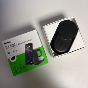 벨킨 울트라차지 3in1 Qi2 25W 폴더블 마그네틱 무선 초고속 충전기 이미지