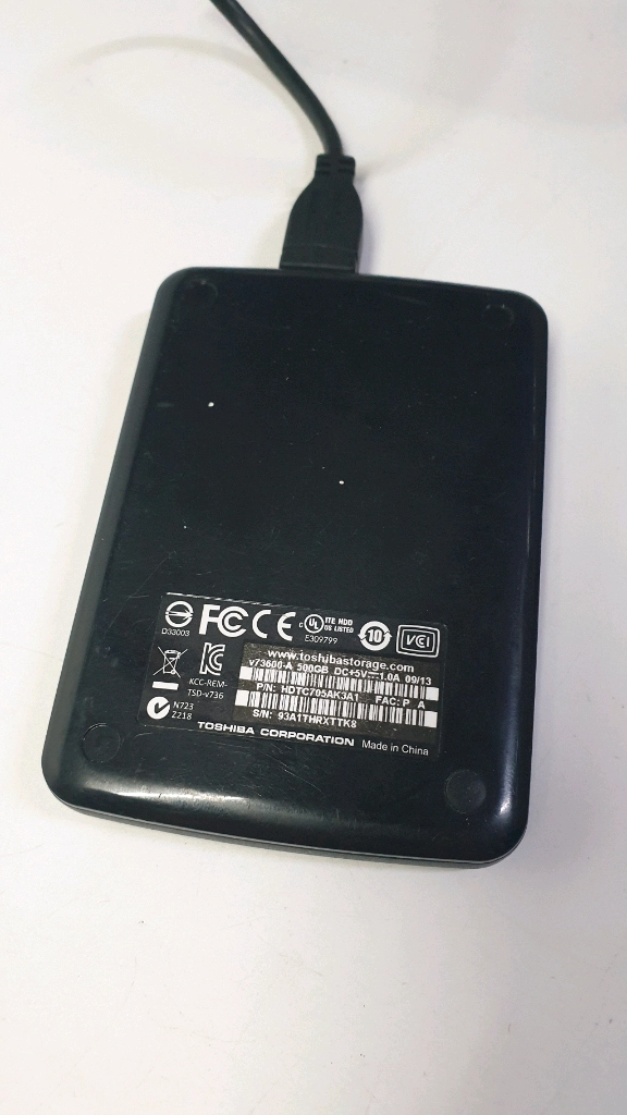 외장하드 USB3.0 500GB 도시바 MQ01UBD050 블랙 이미지