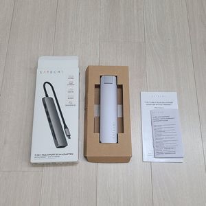 사테치 USB C타입 7in1 4K 알루미늄 초 슬림 멀티 허브 이더넷 어댑터 이미지