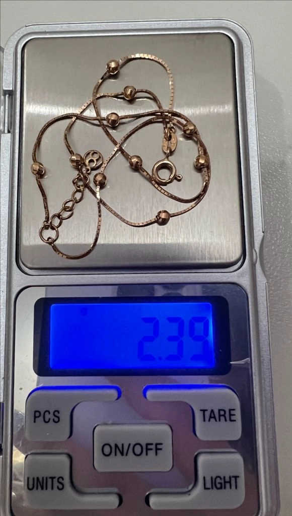 14k 두줄 컷팅볼팔찌 핑크골드 19cm 이미지