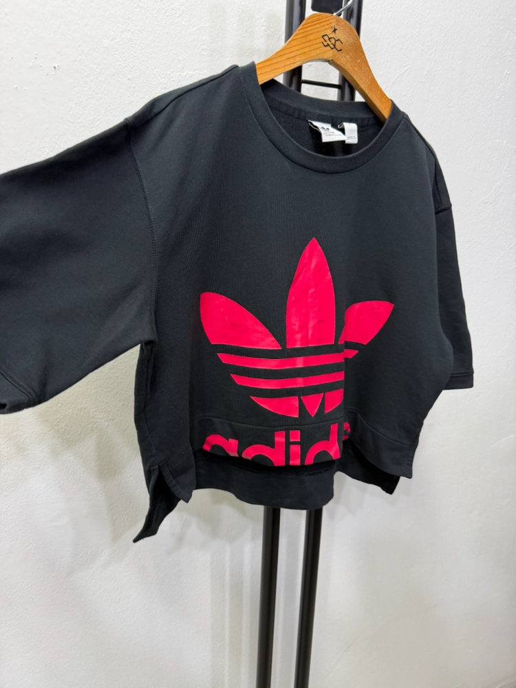 정품) 아디다스 빅로고 루즈핏 반팔 크롭티 S 이미지