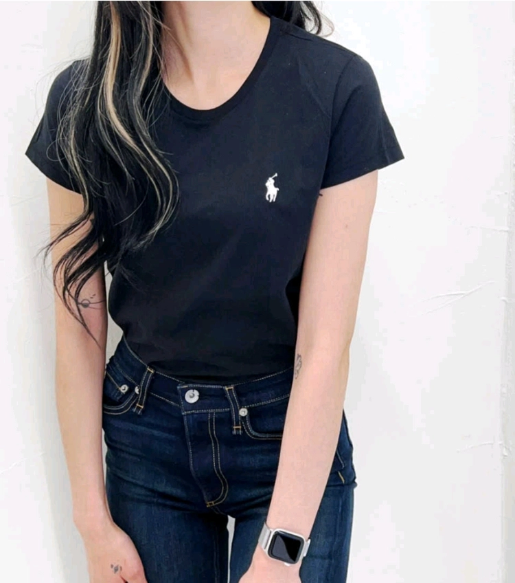 폴로 여성반팔티 블랙 색상 S 이미지