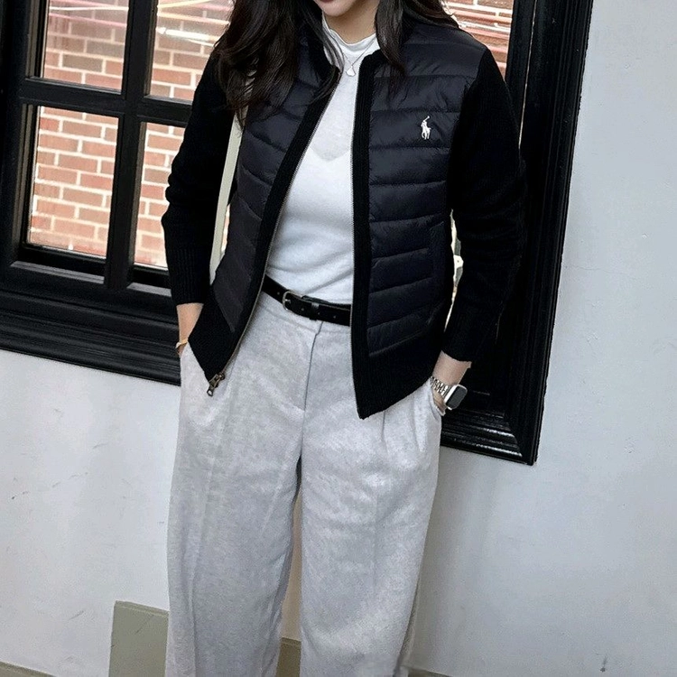 폴로 랄프로렌 경랑패딩 울캐시 니트집업 블랙 S 이미지