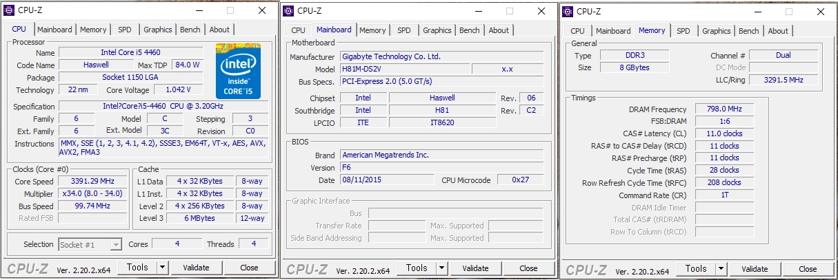 i5 4460 CPU 기가바이트 메인보드 램 세트 판매합니다 택포 30000 이미지