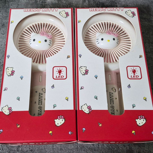산리오 헬로키티 휴대용 LED 조명 선풍기 이미지