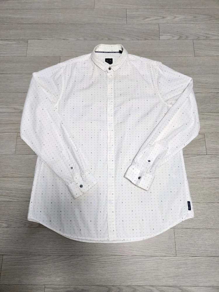 (2XL)아르마니 익스체인지 로고 패턴 남성 셔츠 이미지