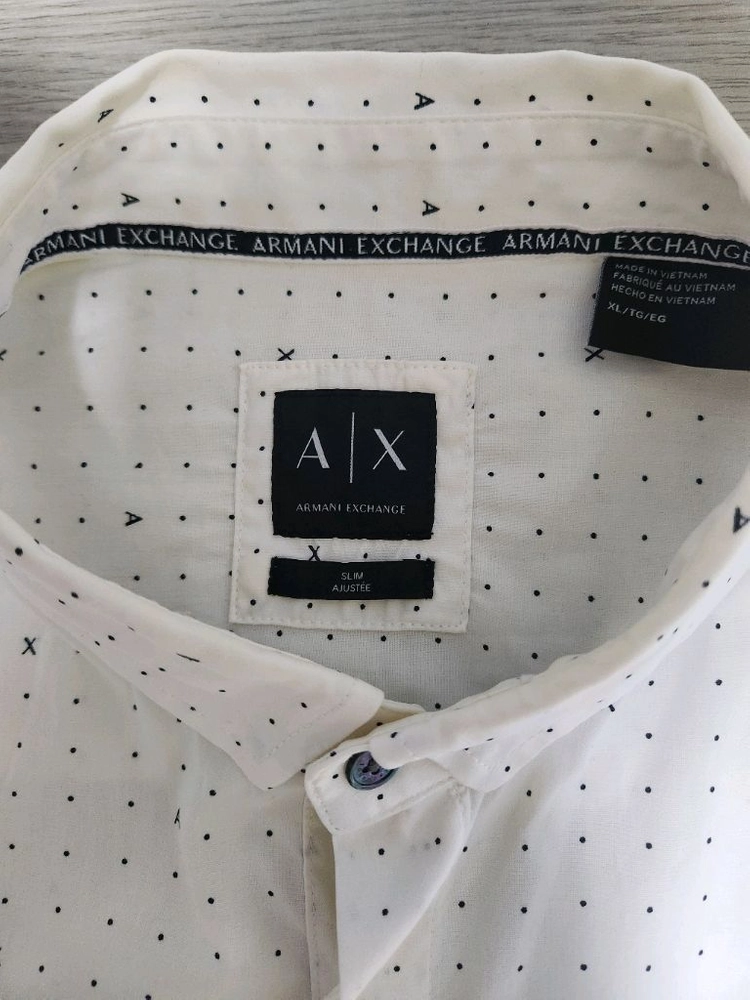 (2XL)아르마니 익스체인지 로고 패턴 남성 셔츠 이미지