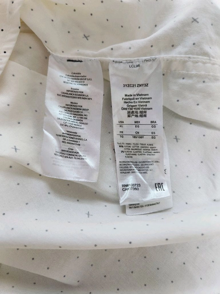 (2XL)아르마니 익스체인지 로고 패턴 남성 셔츠 이미지