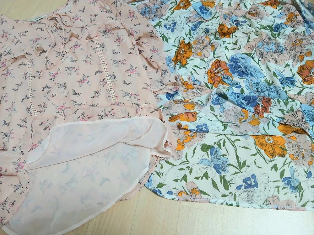 쉬폰 블라우스(S)2장 일괄 이미지