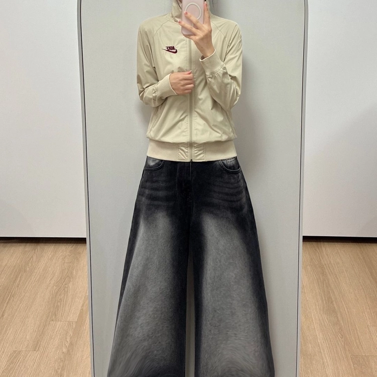 나이키 버건디 자수로고 오레곤 베이지 바람막이 자켓 이미지