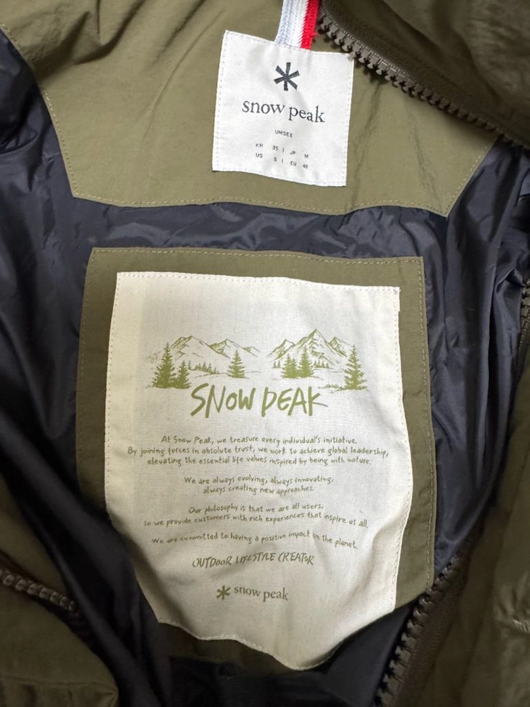 snow peak 스노우피크 남성 패딩 이미지