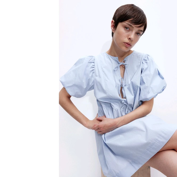 H&M 퍼프 벌룬 미니 원피스 S//지그재그 자라 에이블리 이미지