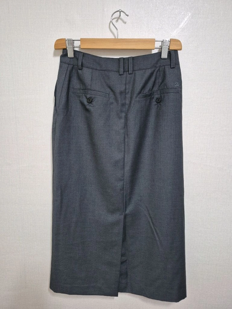 던스트 H-LINE LONG SKIRT DEEP GREY 스커트 이미지