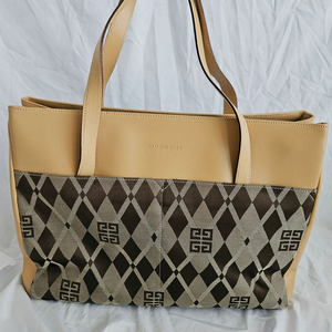 지방시 로고 아가일 캔버스 레더 숄더 쇼퍼 토트백 라지사이즈 (희귀 가방 빈티지 ) 이미지