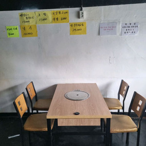 중고 .식당 숯불 화로 4인용식탁세트 업소용가구.고깃집 장어집 이미지