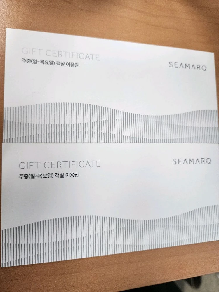 강릉 씨마크호텔 주중객실이용권 2장 판매합니다 이미지