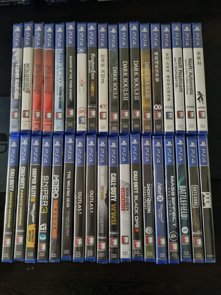 미개봉 새제품 Ps4 툼레이더 메탈기어솔리드5 스타워즈 스쿼드론 킹덤컴 진격의거인2 다크소울리마스터 이미지